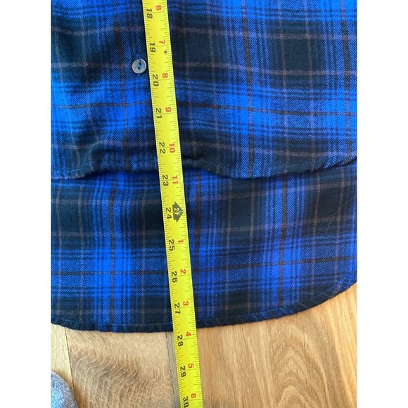 Vici Women’s Top Button-Down Plaid Flannel Shirt Blue Small - Picture 7 of 10